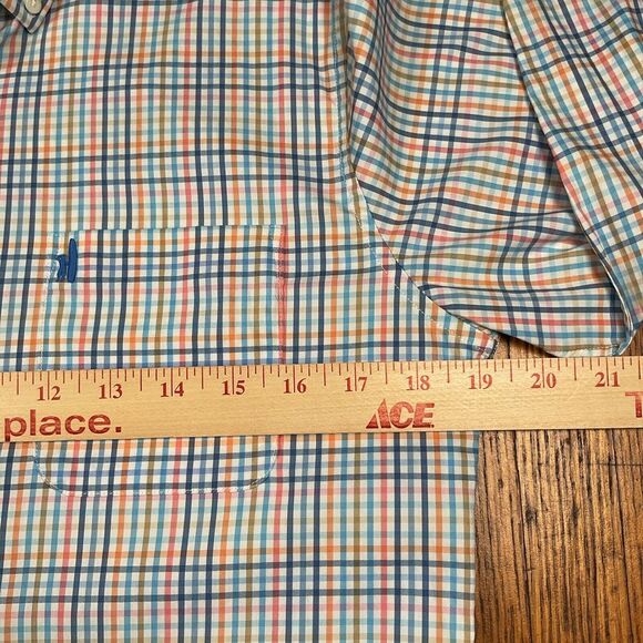 Johnnie-O Prep Formance Men's  Size 16 Multicolor Check Button Long Sleeve Shirt - Picture 7 of 13
